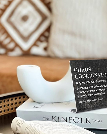 Chaos Coordinator Sign, Funny Office Desk Decor for Women, Men, Coworker, Mom, Friends, Boss, Lady, Decoration On Shelf Table Desk for Living Room Home Office dksg7 - LeafyLoom