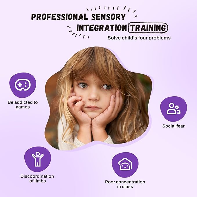 Kids Swivel Chair, Seat and Spinning Chair, Body Coordination Training Chair, Purple Petal Non Slip Sensory Toys 360° Spinning Chair for Autistic Kids Aged 3+, Improving Toddler's Physical Fitness - LeafyLoom