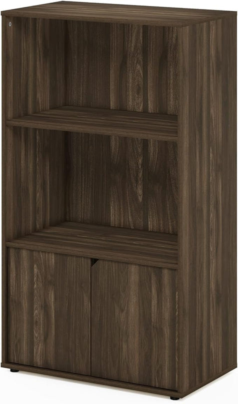 Furinno Jaya Kitchen Storage Shelf with Cabinet, Columbia Walnut - LeafyLoom