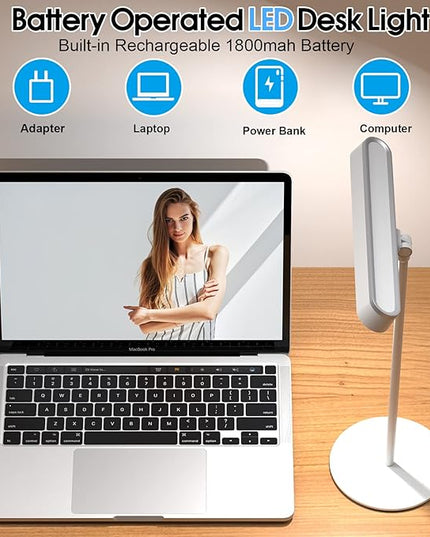 Desk Lamp, Full Dimmable LED, Magnetic, Rechargeable, Eye Caring, 180° Adjustable, USB Charging, LAMP for Home Office, Study Dorm School Students College Gift - LeafyLoom