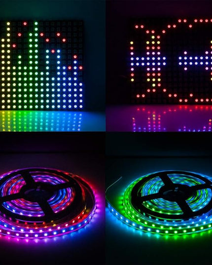 BTF-LIGHTING FCOB RGB WS2811 IC WS2812B WS2811 WS2813 SP107E Music Bluetooth Full Color Controller Support Almost All The LED IC Chip Suit for LED Strip,Matrix Panel,Module Buli-in Mic/AUX Input BTF-LIGHTING