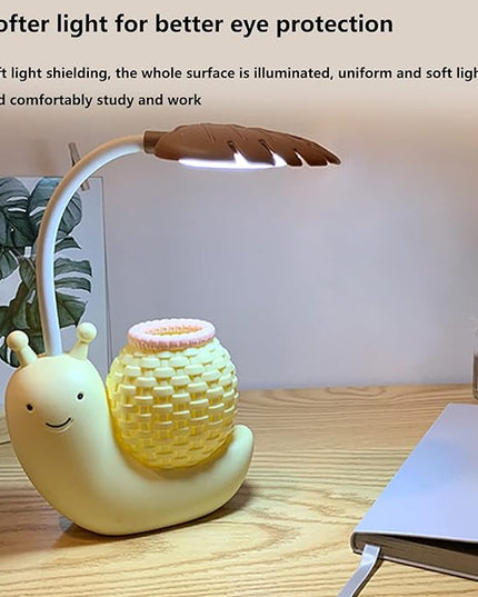 LED Desk Lamp USB Charging, Cartoon Animal LED Small Desk Lamp, Multifunction Table Lamp, LED Desk Lamp with Pen Holder for s (yellow) - LeafyLoom