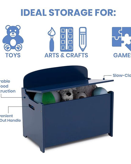 Delta Children MySize Deluxe Toy Box, Deep Blue - LeafyLoom