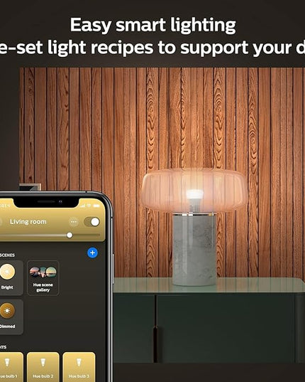 Philips Hue Smart 75W A19 LED Bulb - Soft Warm White Light - 1 Pack - 1100LM - E26 - Indoor - Control with Hue App - Works with Alexa, Google Assistant and Apple Homekit PhilipsHue