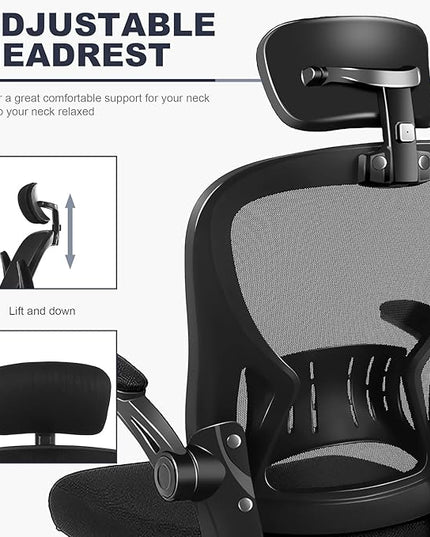 Office Chair Ergonomic Desk Chair Comfort Adjustable Height with Wheels，Lumbar Support Mesh Swivel Computer Home Office Study Task Chair Black (Black, 10 Pack) - LeafyLoom