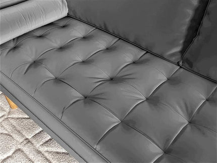 S5457 Mid Century Modern Velvet Upholstered Tufted Living Room Sofa, 69.68", Grey - LeafyLoom