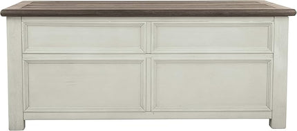Signature Design by Ashley Bolanburg Farmhouse Lift Top Coffee Table with Drawers, Antique Cream & Brown - LeafyLoom