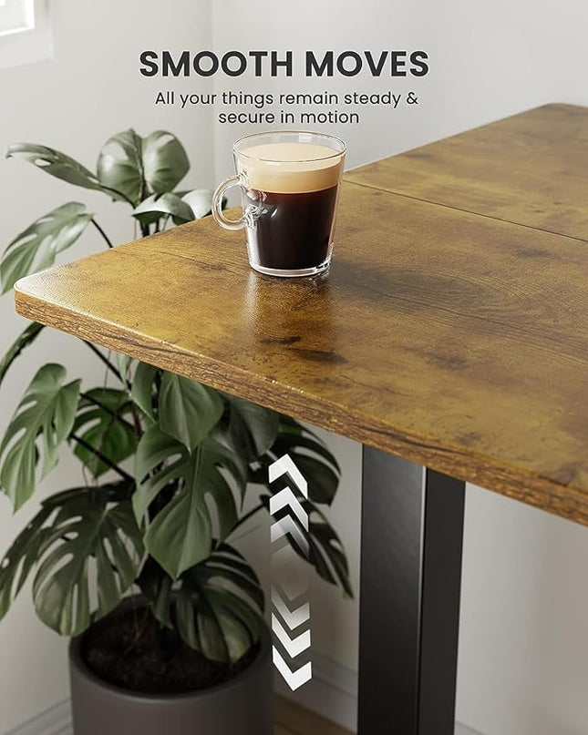 ErGear Height Adjustable Electric Standing Desk, 63 x 28 Inches Sit Stand up Desk, Memory Computer Home Office Desk (Vintage Brown) - LeafyLoom