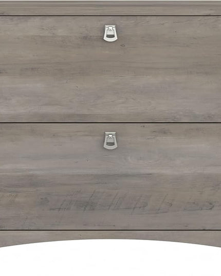 Bush Furniture Salinas 2 Drawer Lateral File Cabinet in Driftwood Gray - LeafyLoom