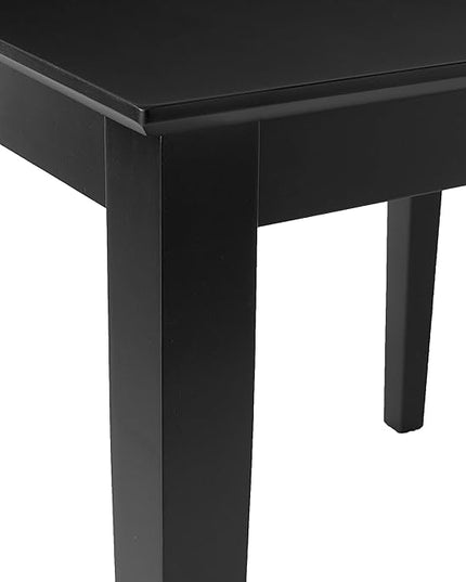 IC International Concepts Solid Wood Top Dining table, 36", Black - LeafyLoom