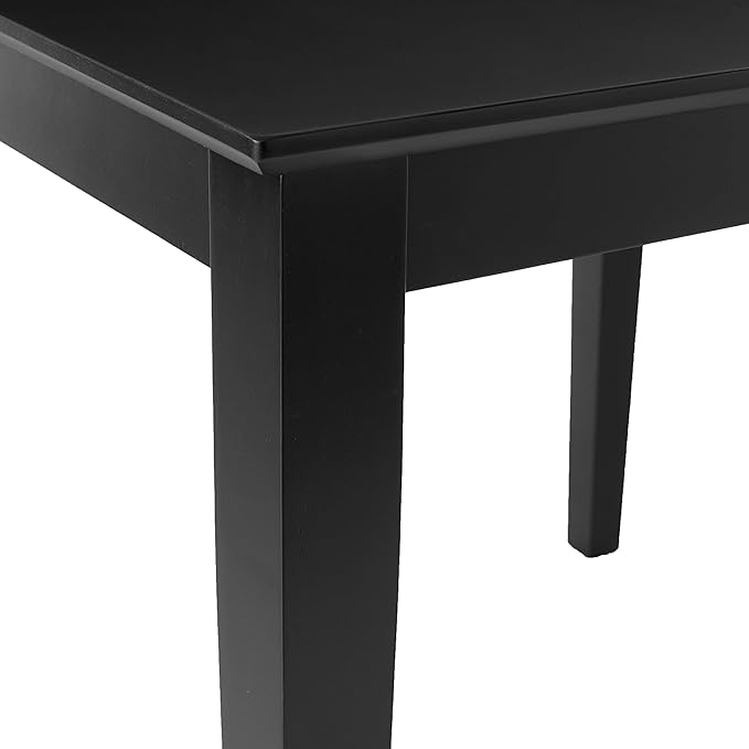 IC International Concepts Solid Wood Top Dining table, 36", Black - LeafyLoom