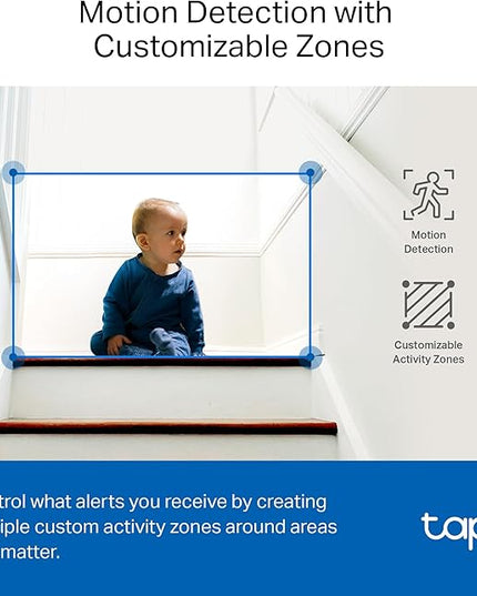 TP-Link Tapo 2K QHD Pan/Tilt Security Camera for Pet Camera, Baby Monitor, Motion Detection, Motion Tracking, 2-Way Audio, Night Vision, Cloud &SD Card Storage, Works w/Alexa & Google Home(Tapo C220) Tapo
