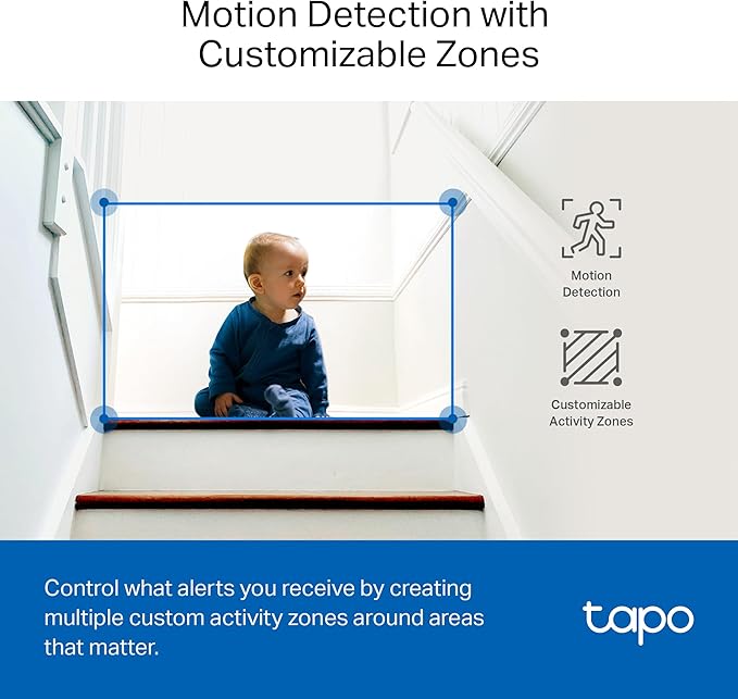 TP-Link Tapo 2K QHD Pan/Tilt Security Camera for Pet Camera, Baby Monitor, Motion Detection, Motion Tracking, 2-Way Audio, Night Vision, Cloud &SD Card Storage, Works w/Alexa & Google Home(Tapo C220) Tapo