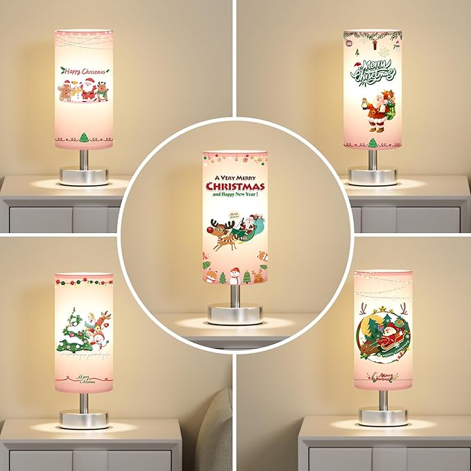 Small Table Lamp for Bedroom - Bedside Lamps for Night Stands, Minimalist Nightstand Light Lamp, Desk Lamps for Reading Room, Kids Room, Living Room, Office, Dorm - LeafyLoom