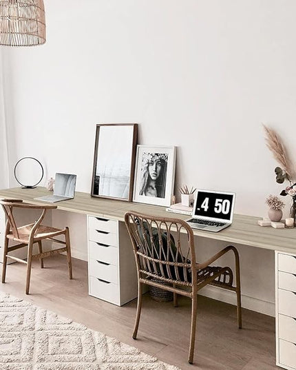 Kaboon Universal Tabletop 45"x20", Solid One-Piece Melamine Table Top, Double Desk L-Desk Floating Desk DIY, Home and Office, Oak - LeafyLoom