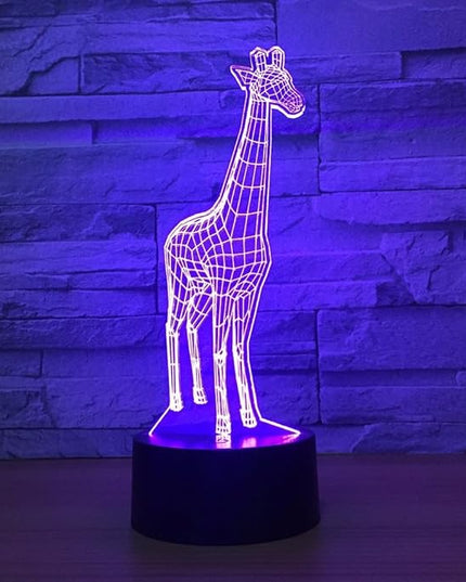 Animals Giraffe 3D Night Light Touch LED Table Desk Lamps 7 Color Changeable Desk Lamp Table Household Room Decoration Gift,Birthday Gift Christmas Gift Toys for Children Kids - LeafyLoom