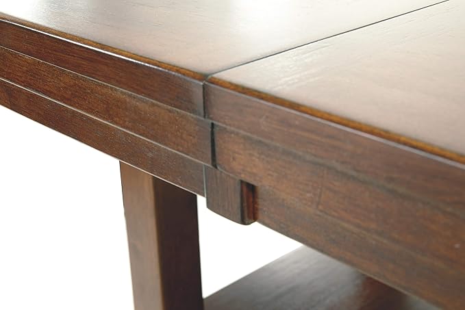 Signature Design by Ashley Ralene Traditional 36" Counter Height Dining Room Extension Table, Medium Brown - LeafyLoom
