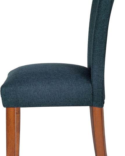 HomePop Parsons Classic Upholstered Accent Dining Chair, Set of 2, Navy - LeafyLoom