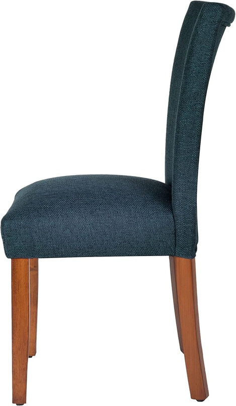 HomePop Parsons Classic Upholstered Accent Dining Chair, Set of 2, Navy - LeafyLoom