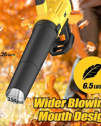 Cordless Leaf Blower for Dewalt 20V Battery, 26000RPM, 400CFM Portable Handheld Leaf Blower for Blowing SnowLeaves, Adjustable Speeds & lightweight for Yard,Patio,Factory(Battery Not Included) - LeafyLoom