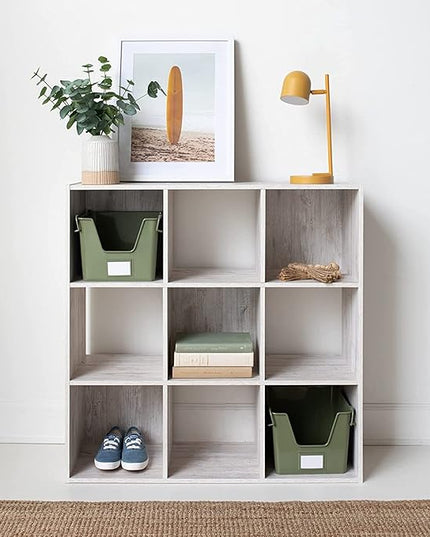 Signature Design by Ashley Paxberry Coastal 9 Cube Storage Organizer or Bookcase, Whitewash - LeafyLoom