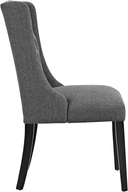Modway Baronet Modern Tufted Upholstered Fabric Parsons Kitchen and Dining Room Chair in Gray - LeafyLoom