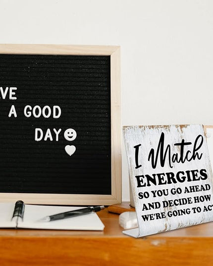 Funny Desk Signs for Women Office, Funny Office Decor for Women Desk, Office Shelf Table Desk Decor for Cowoker Friends Sister Women Gift, Coworker Gifts for Women Office dksg3 - LeafyLoom