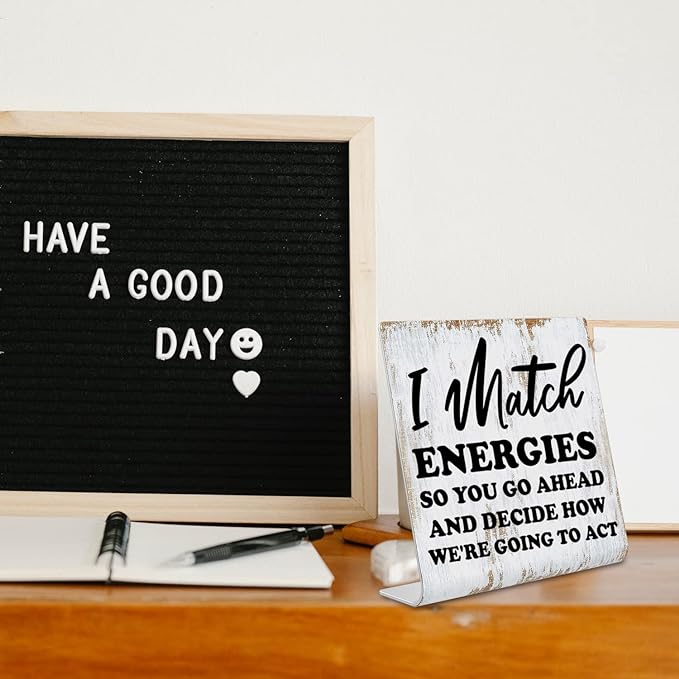 Funny Desk Signs for Women Office, Funny Office Decor for Women Desk, Office Shelf Table Desk Decor for Cowoker Friends Sister Women Gift, Coworker Gifts for Women Office dksg3 - LeafyLoom