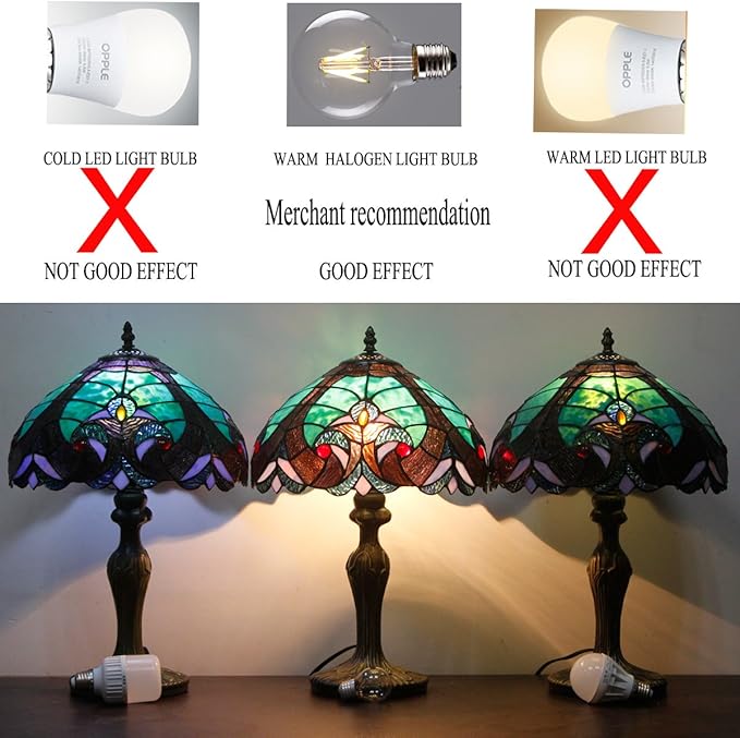 WERFACTORY Tiffany Floor Lamp Green Liaison Stained Glass Arched Lamp 12X18X64 Inches Gooseneck Adjustable Corner Standing Reading Light Decor Bedroom Living Room S160G Series - LeafyLoom