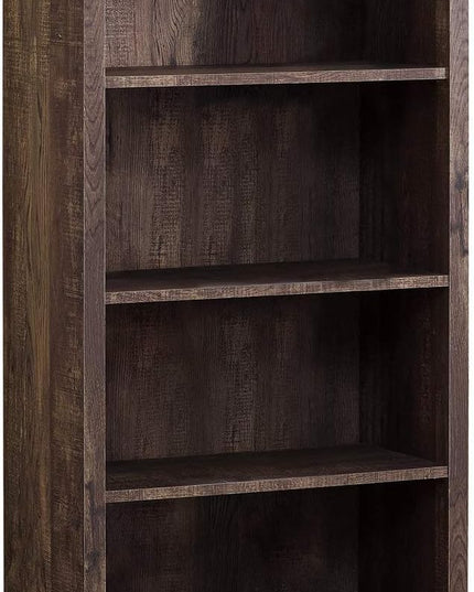 Monarch Specialties Bookcase - Sturdy Etagere with 3 Adjustable Book Shelves - 48”H (Brown) - LeafyLoom
