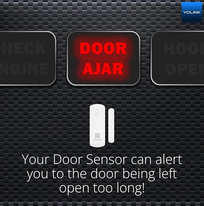 YoLink LoRa Smart Door Sensor Starter Kit: - 1/4 Mile Open-Air Range, Door Left-Open Reminders,5 Years Battery Life, SMS/Text, Email & App Alerts, Alexa, IFTTT, Home Assistant YoLink