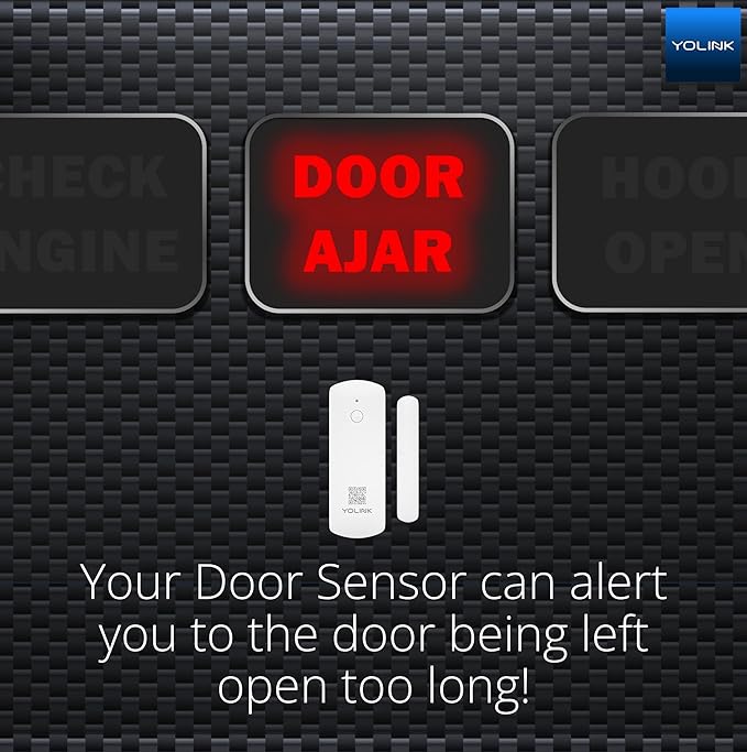 YoLink LoRa Smart Door Sensor Starter Kit: SpeakerHub Audio Hub & (3) Door Sensors - Up to 1/4 Mile Open-Air Range, Door Left-Open Reminders, up to 5 Year Battery Life, Alexa, IFTTT, Home Assistant YoLink