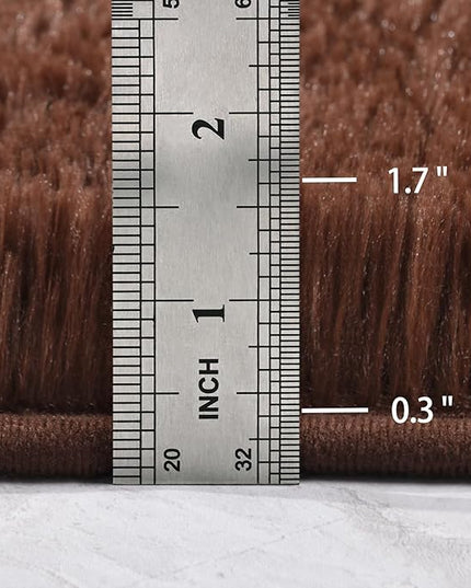 5x8 Large Area Rugs for Living Room, Super Soft Fluffy Modern Bedroom Rug, Brown Coffee Indoor Shag Fuzzy Carpets for Girls Kids Nursery Room Home Decor - LeafyLoom