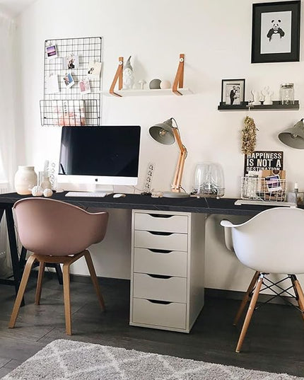 Kaboon Universal Tabletop 59.1"x23.62", Solid One-Piece Melamine Table Top, Double Desk L-Desk DIY, Home and Office Countertop, Cloud Atlas/Black Marble - LeafyLoom