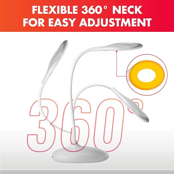 Mito Red Light - Amber Light Lamp - Portable & Flexible Amber Table Lamp - Cordless Lamp, Rechargeable Reading Lamp - Amber Lamp - LeafyLoom