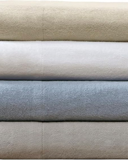 Comfort Spaces Cotton Flannel Breathable Warm Deep Pocket Sheets With Pillow Case Bedding, Twin, Solid Blue, 3 Piece - LeafyLoom