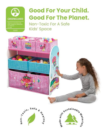 Delta Children Design and Store 6 Bin Toy Storage Organizer, Trolls World Tour - LeafyLoom