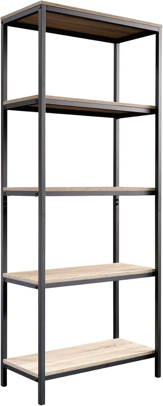 Sauder North Avenue Tall Bookcase/Bookshelf, for TVs up to 36", Charter Oak finish - LeafyLoom