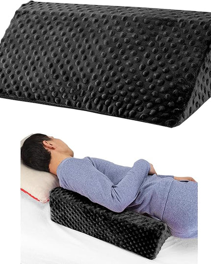 Wedge Pillow for Side Sleeping, Body Positioning Foam Wedge Pillow, Side Wedge Pillow for Sleeping Non-Slip Back Positioning Pillow for Bed Sore Wedge (Black) - LeafyLoom