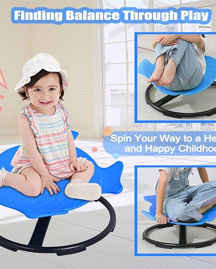 Kids Swivel Chair Sensory,Autism Chairs for Kids,Sensory Spinning Chair for Kids Autism,Toddler Coordination Sensory Products for Ages 3 Years and UP,Gifts for Kids with Autism (Blue) - LeafyLoom