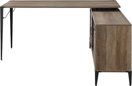 NicBex Kimberly-DW-00032-LWJ Home Office Desks, 65"x65"x31", Rustic Oak - LeafyLoom