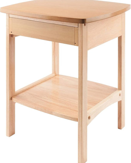 Winsome Basics Solid Wood End Table Nightstand - LeafyLoom