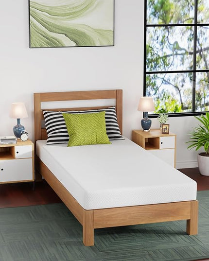 FDW Twin XL Mattress 6 inch Gel Memory Foam Mattress Medium Firm Mattresses for Cool Sleep Relieving Pressure Relief CertiPUR-US Certified Mattress in a Box - LeafyLoom