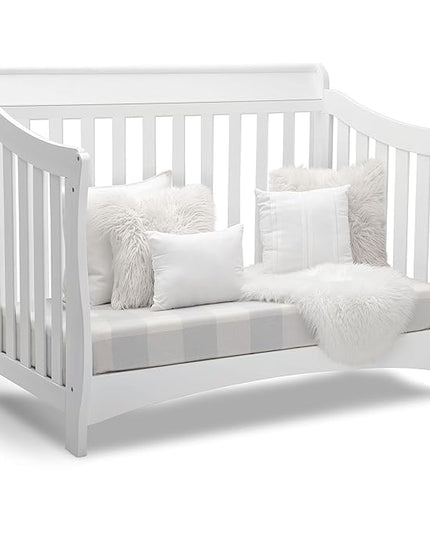 Delta Children Bentley S Series 4-in-1 Convertible Baby Crib, White - LeafyLoom