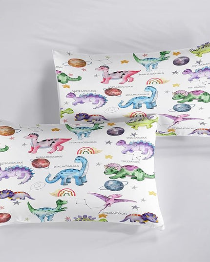 CVHOUSE Dinosaur Bedding Set,Dinosaur Comforter,Dinosaur Comforter Set Twin,Microfiber Quilt Set with 1 Comforter and 2 Pillow Cases- 3 Piece - LeafyLoom