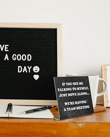 Funny Office Desk Signs, Funny Coworker Gifts for Women Friends, Boss, Colleague, Humorous Decorations On Shelf Table Desk for Home Office dksg14 - LeafyLoom