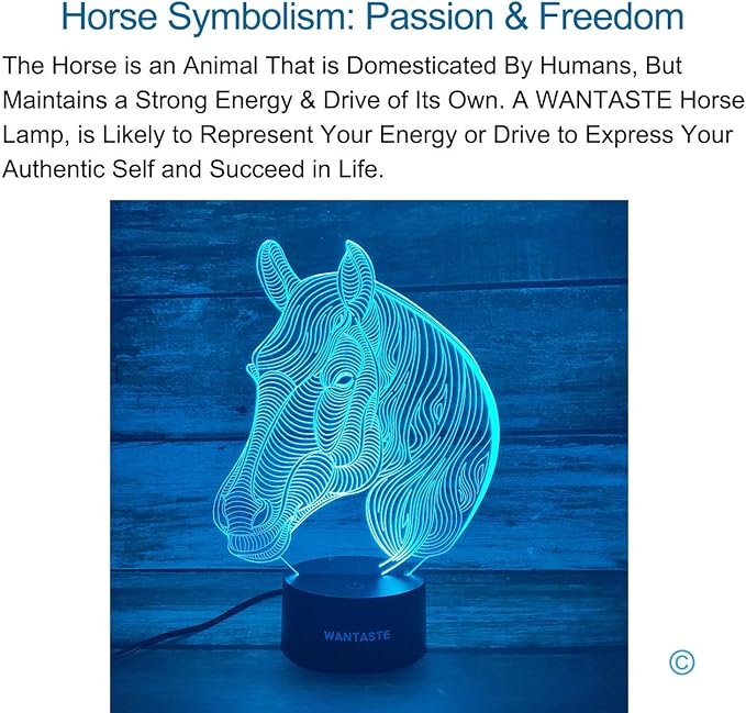 Horse 3D Lamp Gifts for Boys Girls Room, Night Light Toys Bedside Decor Gifts for Kids Baby, 7 Colors Changing Nightlight with Smart Control - LeafyLoom