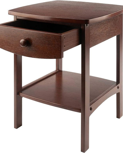 Winsome Basics Solid Wood End Table Nightstand - LeafyLoom