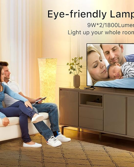 chiphy Floor Lamp, 52" Tall Standing Lamp, 3 Levels Adjustable Brightness LED Bulbs, Column Floor Light, Purple Gradient Fabric Lampshade, Home Decor for Living Room, Bedroom, Kids Room - LeafyLoom