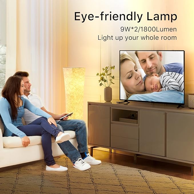 chiphy Floor Lamp, 52" Tall Standing Lamp, 3 Levels Adjustable Brightness LED Bulbs, Column Floor Light, Purple Gradient Fabric Lampshade, Home Decor for Living Room, Bedroom, Kids Room - LeafyLoom